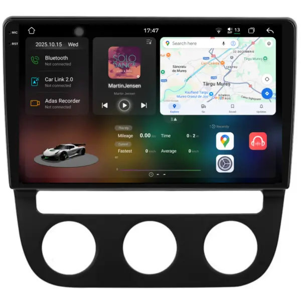 Navigatie Dedicata Volkswagen Jetta (2005 - 2018), 2K, 12Gb Ram, 256Gb Stocare, Android Auto, Carplay