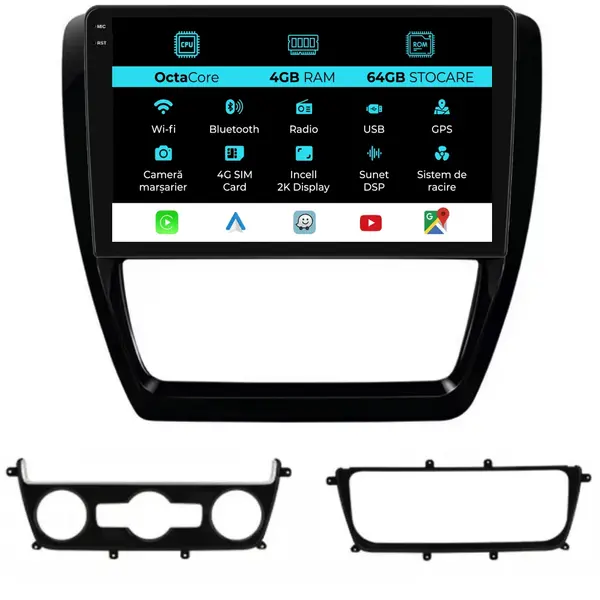 Navigatie Dedicata Volkswagen Jetta (2011-2018), 2K, 4Gb Ram, 64Gb Stocare, Carplay