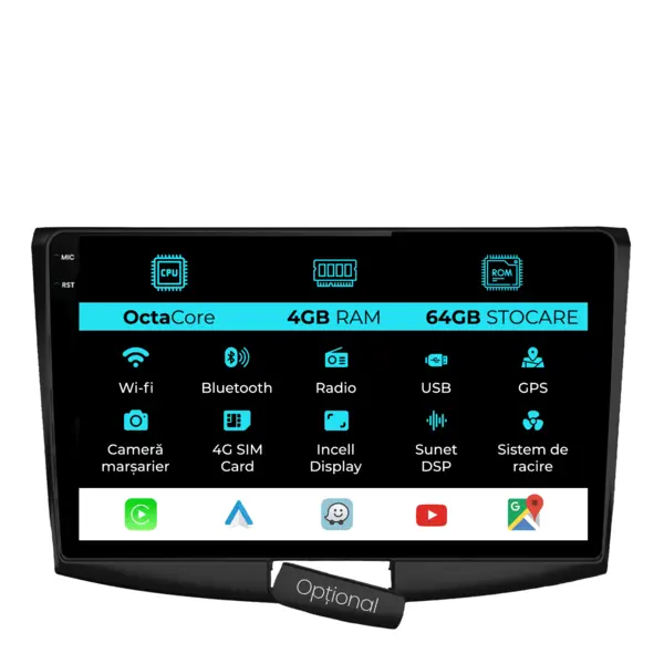 Navigatie Dedicata Volkswagen Passat B6 (2006 - 2011), 10 Inch, 4Gb Ram, 64Gb Stocare, Android Auto, Carplay
