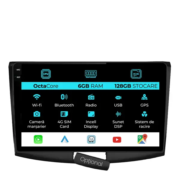 Navigatie Dedicata Volkswagen Passat B6 (2006 - 2011), 10 Inch, 6Gb Ram, 128Gb Stocare, Android Auto, Carplay