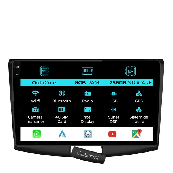 Navigatie Dedicata Volkswagen Passat B6 (2006 - 2011), 10 Inch, 8Gb Ram, 256Gb Stocare, Android Auto, Carplay