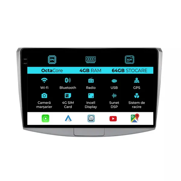Navigatie Dedicata Volkswagen Passat B6 B7 CC (2005-2015), 10Inch, 4Gb Ram, 64Gb Stocare, Carplay