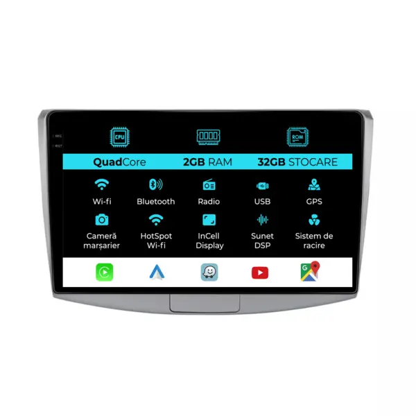 Navigatie Dedicata Volkswagen Passat B6 B7 CC (2005-2015), 10Inch, 2Gb Ram, 32Gb Stocare, Carplay