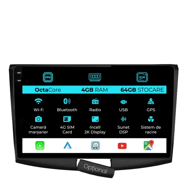 Navigatie Dedicata Volkswagen Passat B6 B7 CC (2005-2015), 2K, 4Gb Ram, 64Gb Stocare, Carplay