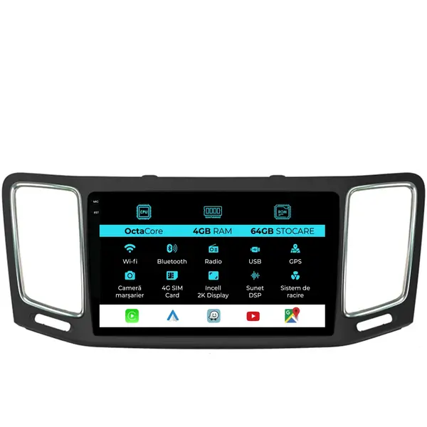 Navigatie Dedicata Volkswagen Sharan (2012-2019), 2K, 4Gb Ram, 64Gb Stocare, Carplay