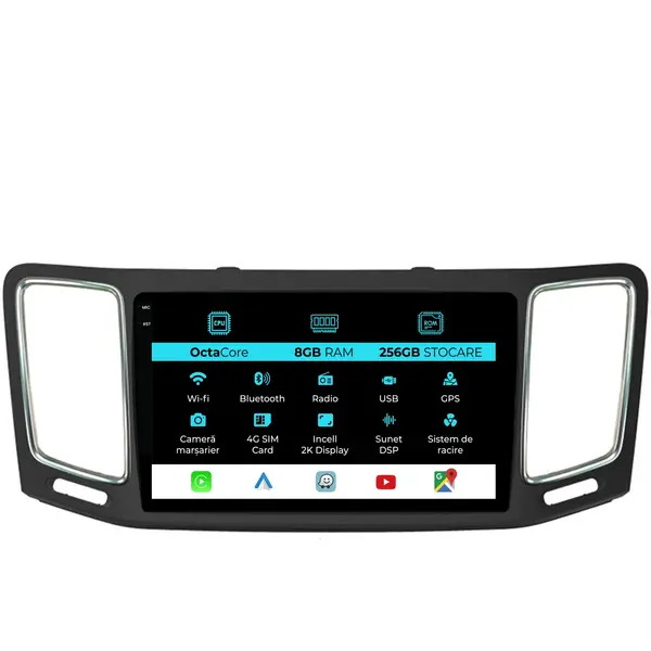 Navigatie Dedicata Volkswagen Sharan (2012-2019), 2K, 8Gb Ram, 256Gb Stocare, Carplay