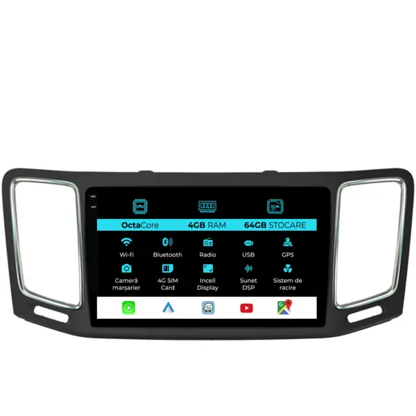 Navigatie Dedicata Volkswagen Sharan (2012-2019), 9Inch, 4Gb Ram, 64Gb Stocare, Carplay