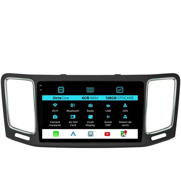 Navigatie Dedicata Volkswagen Sharan (2012-2019), 9Inch, 6Gb Ram, 128Gb Stocare, Carplay