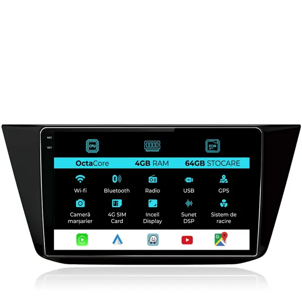 Navigatie Dedicata Volkswagen Tiguan (2016 - 2023), 10 Inch, 4Gb Ram, 64Gb Stocare, Android Auto, Carplay