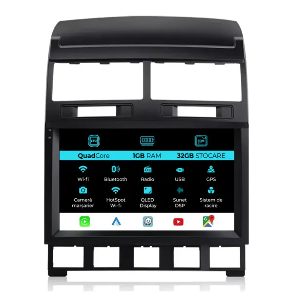 Navigatie Dedicata Volkswagen Touareg (2003-2010), 9Inch, 1Gb Ram, 32Gb Stocare, Carplay