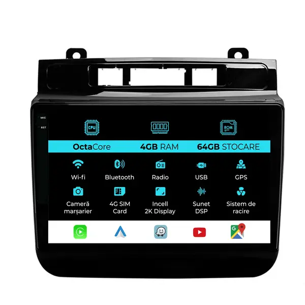 Navigatie Dedicata Volkswagen Touareg (2010-2018), 2K, 4Gb Ram, 64Gb Stocare, Carplay
