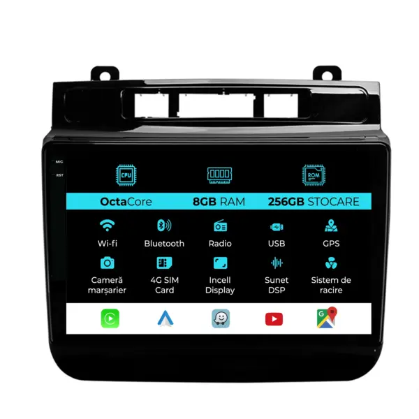 Navigatie Dedicata Volkswagen Touareg (2010 - 2018), 9 Inch, 8Gb Ram, 256Gb Stocare, Android Auto, Carplay