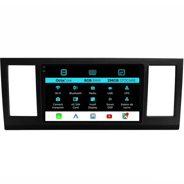Navigatie Dedicata Volkswagen Transporter (2003 - 2015), 9 Inch, 8Gb Ram, 256Gb Stocare, Android Auto, Carplay