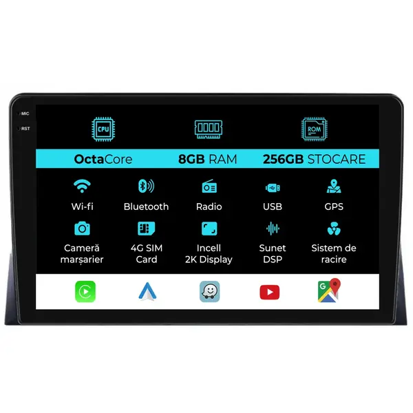 Navigatie Dedicata Volkswagen Transporter, Multivan (2003-2015), 2K, 8Gb Ram, 256Gb Stocare, Carplay