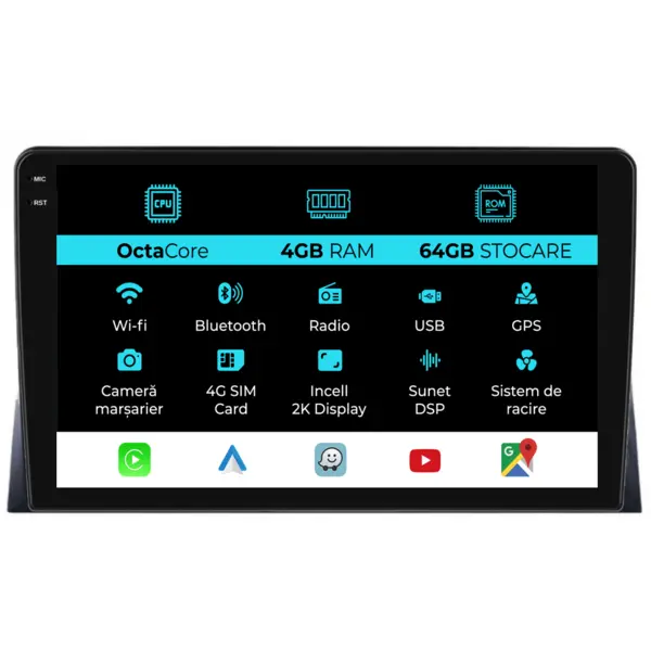 Navigatie Dedicata Volkswagen Transporter, Multivan (2003-2015), 2K, 4Gb Ram, 64Gb Stocare, Carplay