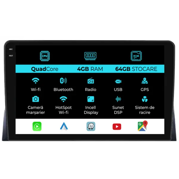 Navigatie Dedicata Volkswagen Transporter, Multivan (2003-2015),QuadCore. 9Inch, 4Gb Ram, 64Gb Stocare, Carplay