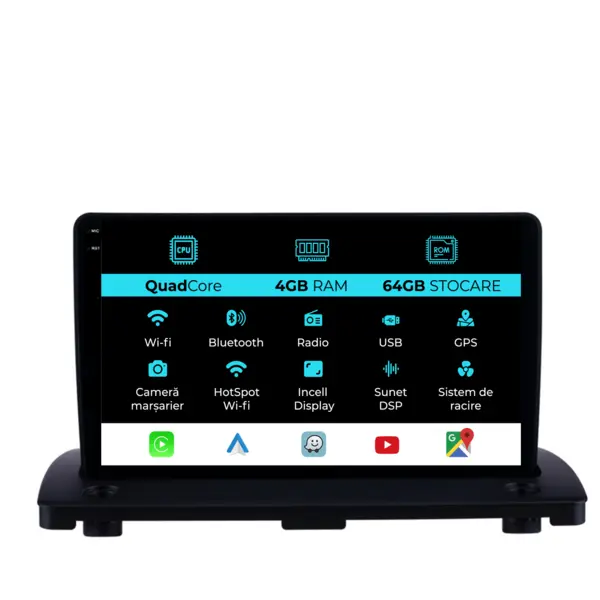 Navigatie Dedicata Volvo Xc90 (2002-2014),QuadCore, 9Inch, 4Gb Ram, 64Gb Stocare, Carplay