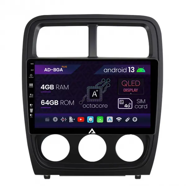 Navigatie Dodge Caliber (2010-2012), Android 13, A-Octacore 4GB RAM + 64GB ROM, 9 Inch - AD-BGA9004+AD-BGRKIT295V2