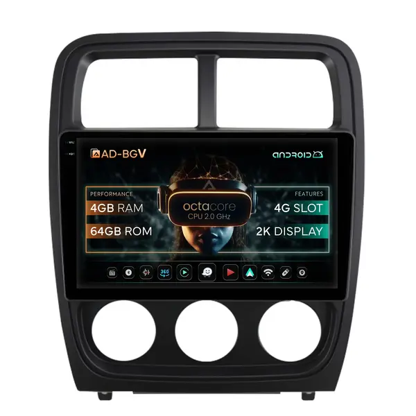 Navigatie Dodge Caliber (2010-2012), Android, V-Octacore 4GB RAM + 64GB ROM, 9.5 Inch - AD-BGV9004+AD-BGRKIT295V2