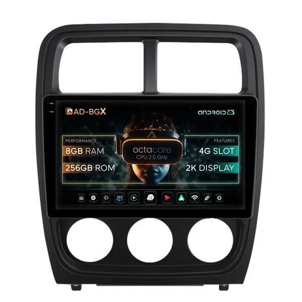 Navigatie Dodge Caliber (2010-2012), Android, X-Octacore 8GB RAM + 256GB ROM, 9.5 Inch - AD-BGX9008+AD-BGRKIT295V2