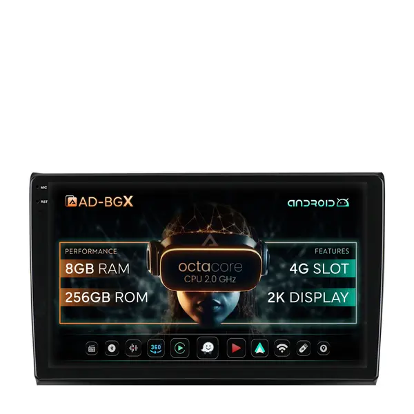 Navigatie Fiat Bravo (2006-2014), Android, X-Octacore 8GB RAM + 256GB ROM, 9.5 Inch - AD-BGX9008+AD-BGRKIT356