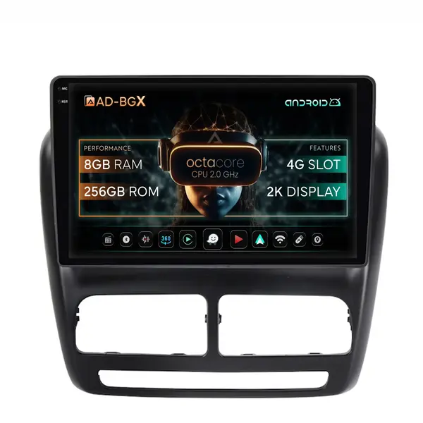 Navigatie Fiat Doblo (2010-2015), Android, X-Octacore 8GB RAM + 256GB ROM, 10.36 Inch - AD-BGX10008+AD-BGRKIT358