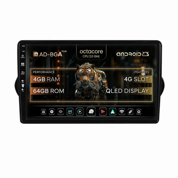 Navigatie Fiat Tipo (2015-2021), Android, A-Octacore 4GB RAM + 64GB ROM, 9 Inch - AD-BGA9004+AD-BGRKIT360