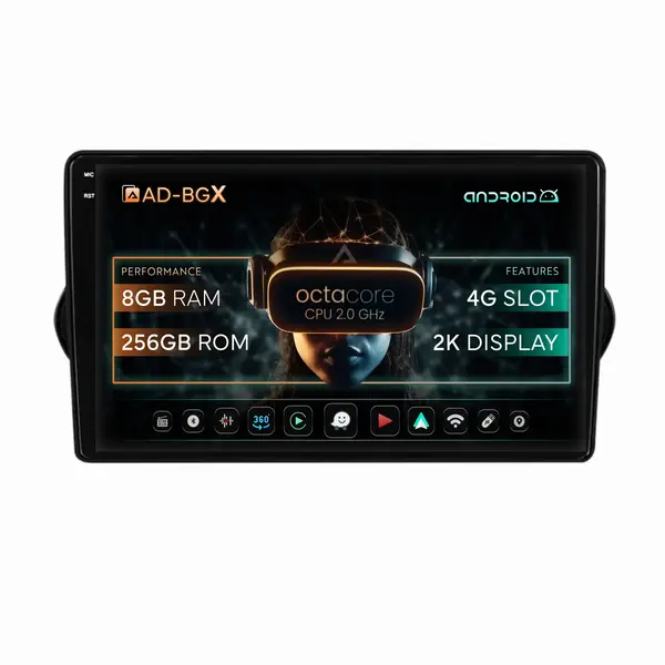Navigatie Fiat Tipo (2015-2021), Android, X-Octacore 8GB RAM + 256GB ROM, 9.5 Inch - AD-BGX9008+AD-BGRKIT360