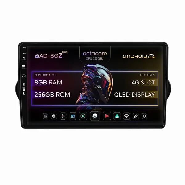 Navigatie Fiat Tipo (2015-2021), Android, Z-Octacore 8GB RAM + 256GB ROM, 9 Inch - AD-BGZ9008+AD-BGRKIT360