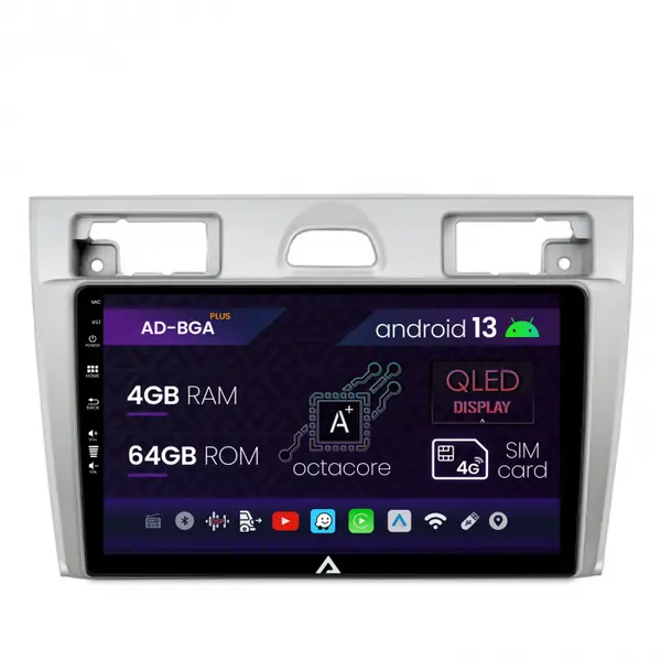Navigatie Ford Fiesta (2002-2008), Android 13, A-Octacore 4GB RAM + 64GB ROM, 9 inch - AD-BGA9004+AD-BGRKIT143