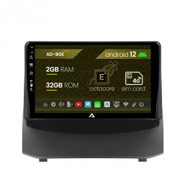 Navigatie Ford Fiesta (2009-2012), Android 12, E-Octacore 2GB RAM + 32GB ROM, 9 Inch - AD-BGE9002+AD-BGRKIT131-0912