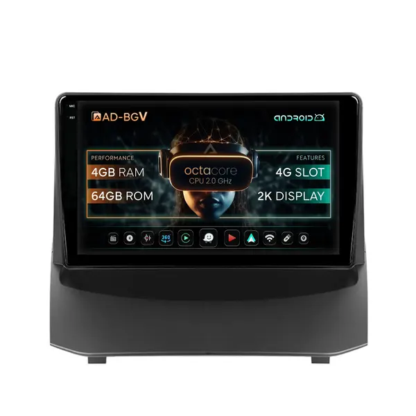 Navigatie Ford Fiesta (2009-2012), Android, V-Octacore 4GB RAM + 64GB ROM, 9.5 Inch - AD-BGV9004+AD-BGRKIT131-0912