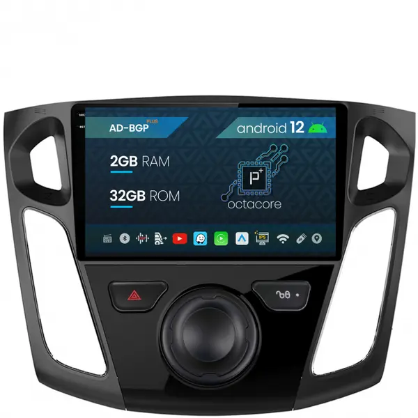 Navigatie Ford Focus 3 (2011-2019), Android 12, P-Octacore 2GB RAM + 32GB ROM, 9 Inch - AD-BGP9002+AD-BGRKIT115