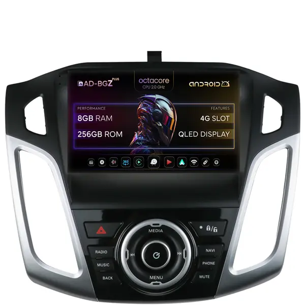 Navigatie Ford Focus 3 (2011-2019), Android, Z-Octacore 8GB RAM + 256GB ROM, 9 Inch - AD-BGZ9008+AD-BGRKIT144