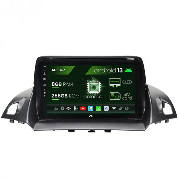 Navigatie Ford Kuga C-Max (2013-2018), Android 13, Z-Octacore 8GB RAM + 256GB ROM, 9 Inch - AD-BGZ9008+AD-BGRKIT114