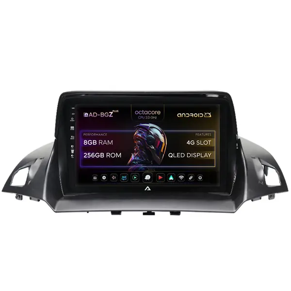 Navigatie Ford Kuga C-Max (2013-2018), Android, Z-Octacore 8GB RAM + 256GB ROM, 9 Inch - AD-BGZ9008+AD-BGRKIT114