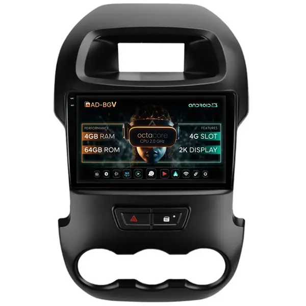 Navigatie Ford Ranger (2011-2015), Android, V-Octacore 4GB RAM + 64GB ROM, 9.5 Inch - AD-BGV9004+AD-BGRKIT135B