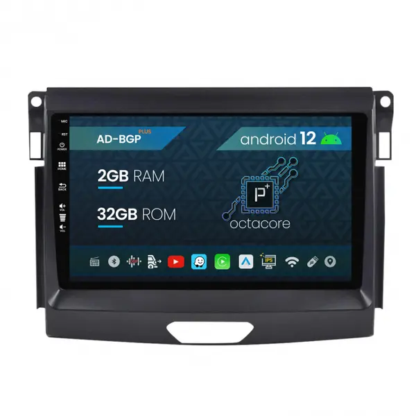 Navigatie Ford Ranger (2015-2020), Android 12, P-Octacore 2GB RAM + 32GB ROM, 9 Inch - AD-BGP9002+AD-BGRKIT120
