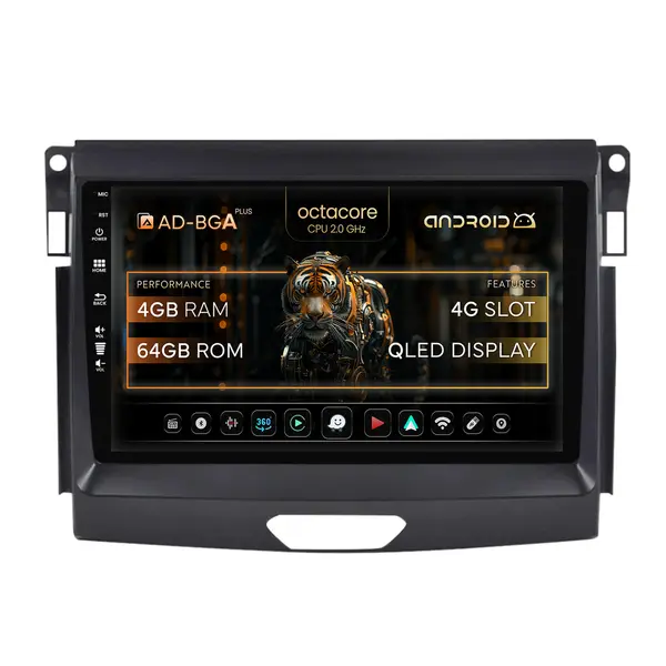 Navigatie Ford Ranger (2015-2020), Android, A-Octacore 4GB RAM + 64GB ROM, 9 Inch - AD-BGA9004+AD-BGRKIT120