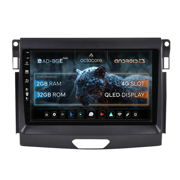 Navigatie Ford Ranger (2015-2020), Android, E-Octacore 2GB RAM + 32GB ROM, 9 Inch - AD-BGE9002+AD-BGRKIT120