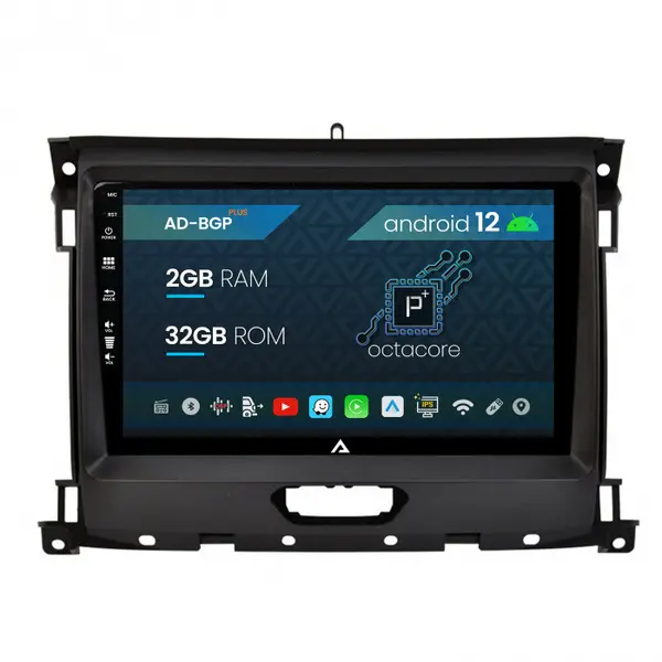 Navigatie Ford Ranger (2015-2022), Android 12, P-Octacore 2GB RAM + 32GB ROM, 9 Inch - AD-BGP9002+AD-BGRKIT120V2