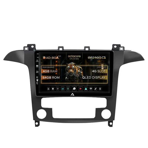 Navigatie Ford S-MAX Galaxy (2006-2015) Clima Automata, Android, A-Octacore 4GB RAM + 64GB ROM, 9 Inch - AD-BGA9004+AD-BGRKIT124