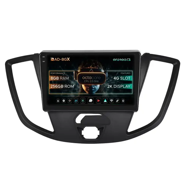 Navigatie Ford Transit (2014-2020), Android, X-Octacore 8GB RAM + 256GB ROM, 9.5 Inch - AD-BGX9008+AD-BGRKIT123V2