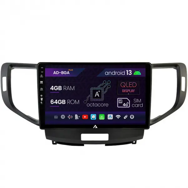 Navigatie Honda Accord VIII (2008-2012), Android 13, A-Octacore 4GB RAM + 64GB ROM, 10.1 Inch - AD-BGA10004+AD-BGRKIT005V2