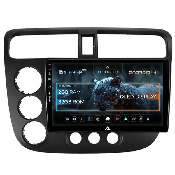 Navigatie Honda Civic (1998-2005), Android, P-Octacore 2GB RAM + 32GB ROM, 9 Inch - AD-BGP9002+AD-BGRKIT018