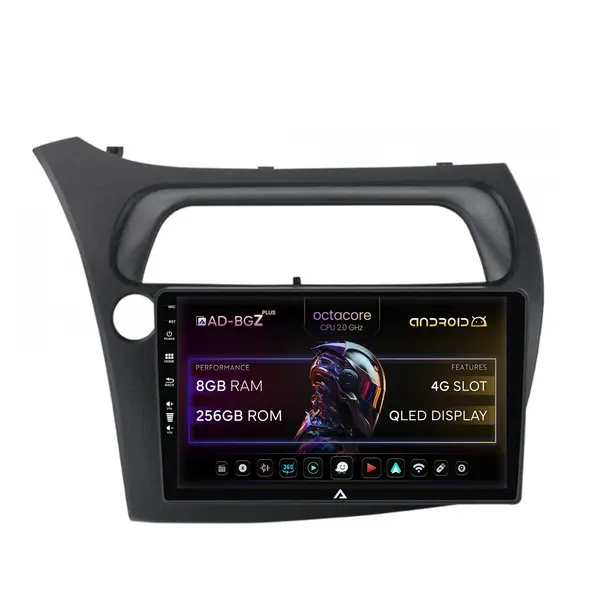 Navigatie Honda Civic Hatchback (2006-2011), Android, Z-Octacore 8GB RAM + 256GB ROM, 9 Inch - AD-BGZ9008+AD-BGRKIT020