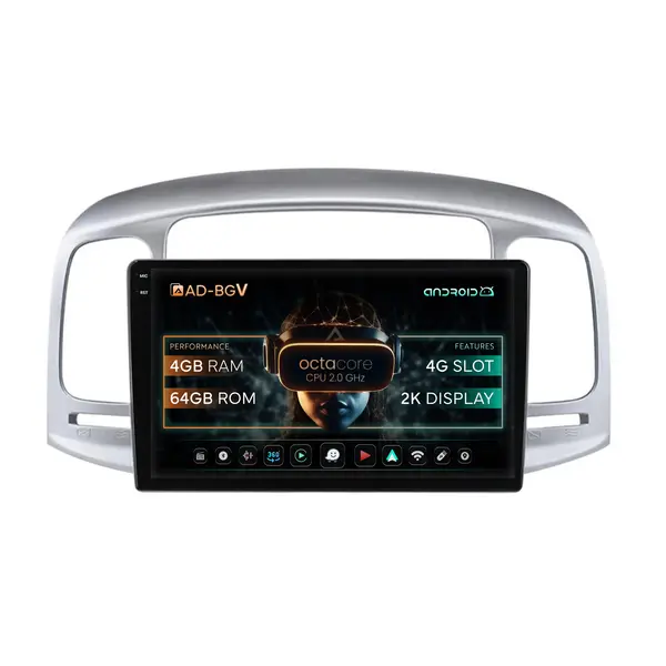 Navigatie Hyundai Accent (2006-2011), Android, V-Octacore 4GB RAM + 64GB ROM, 9.5 Inch - AD-BGV9004+AD-BGRKIT211