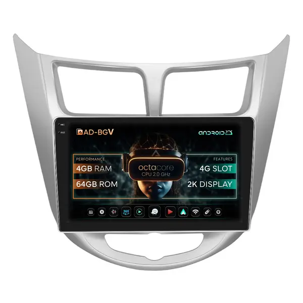 Navigatie Hyundai Accent (2011-2016), Android, V-Octacore 4GB RAM + 64GB ROM, 9.5 Inch - AD-BGV9004+AD-BGRKIT212