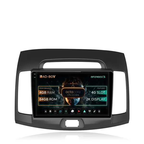 Navigatie Hyundai Elantra (2006-2011), Android, V-Octacore 4GB RAM + 64GB ROM, 9.5 Inch - AD-BGV9004+AD-BGRKIT178