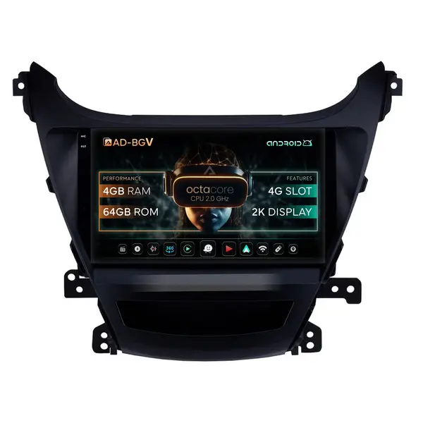 Navigatie Hyundai Elantra (2012-2014), Android, V-Octacore 4GB RAM + 64GB ROM, 9Inch - AD-BGV9004+AD-BGRKIT177